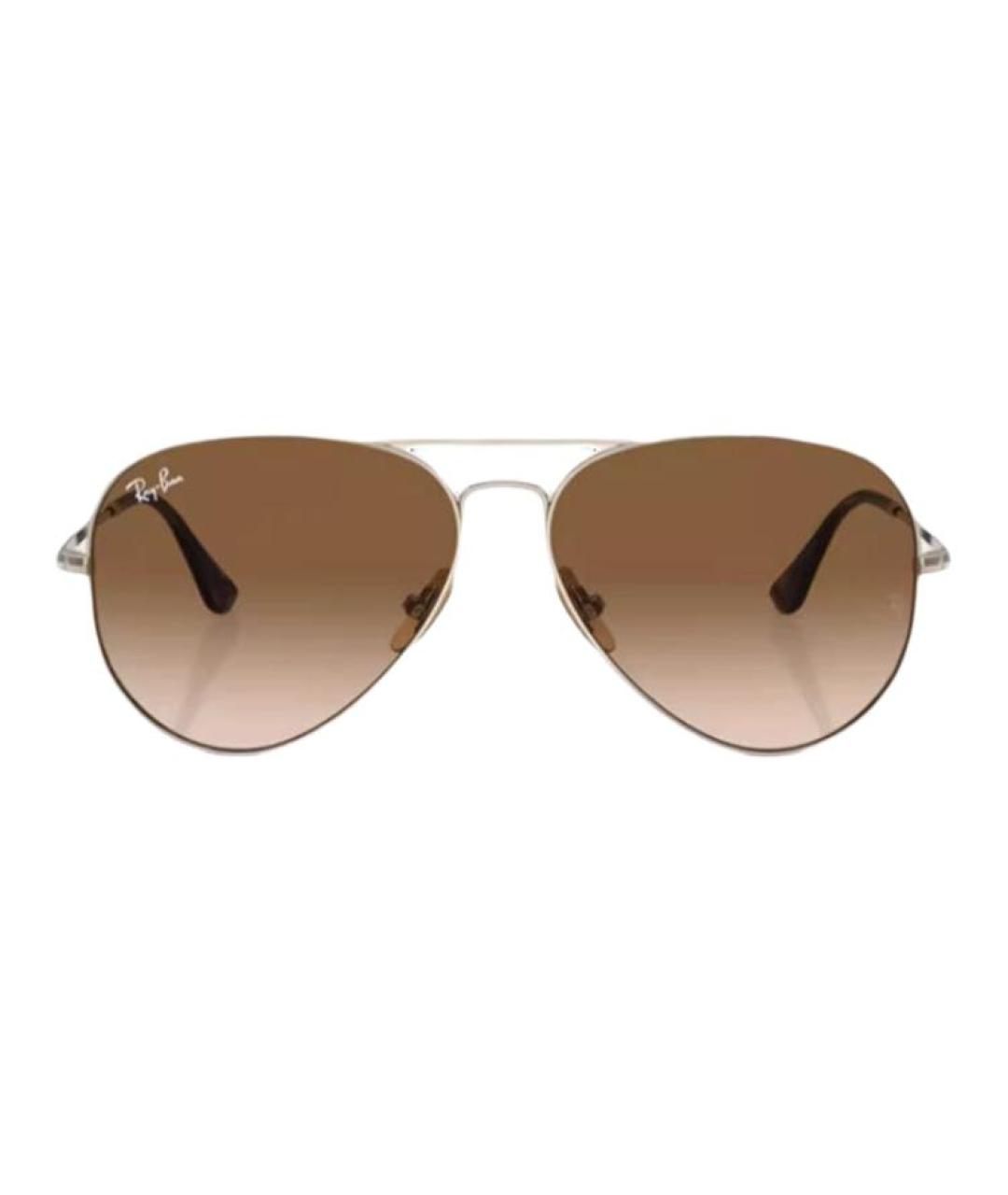 RAY BAN Золотые металлические солнцезащитные очки, фото 2