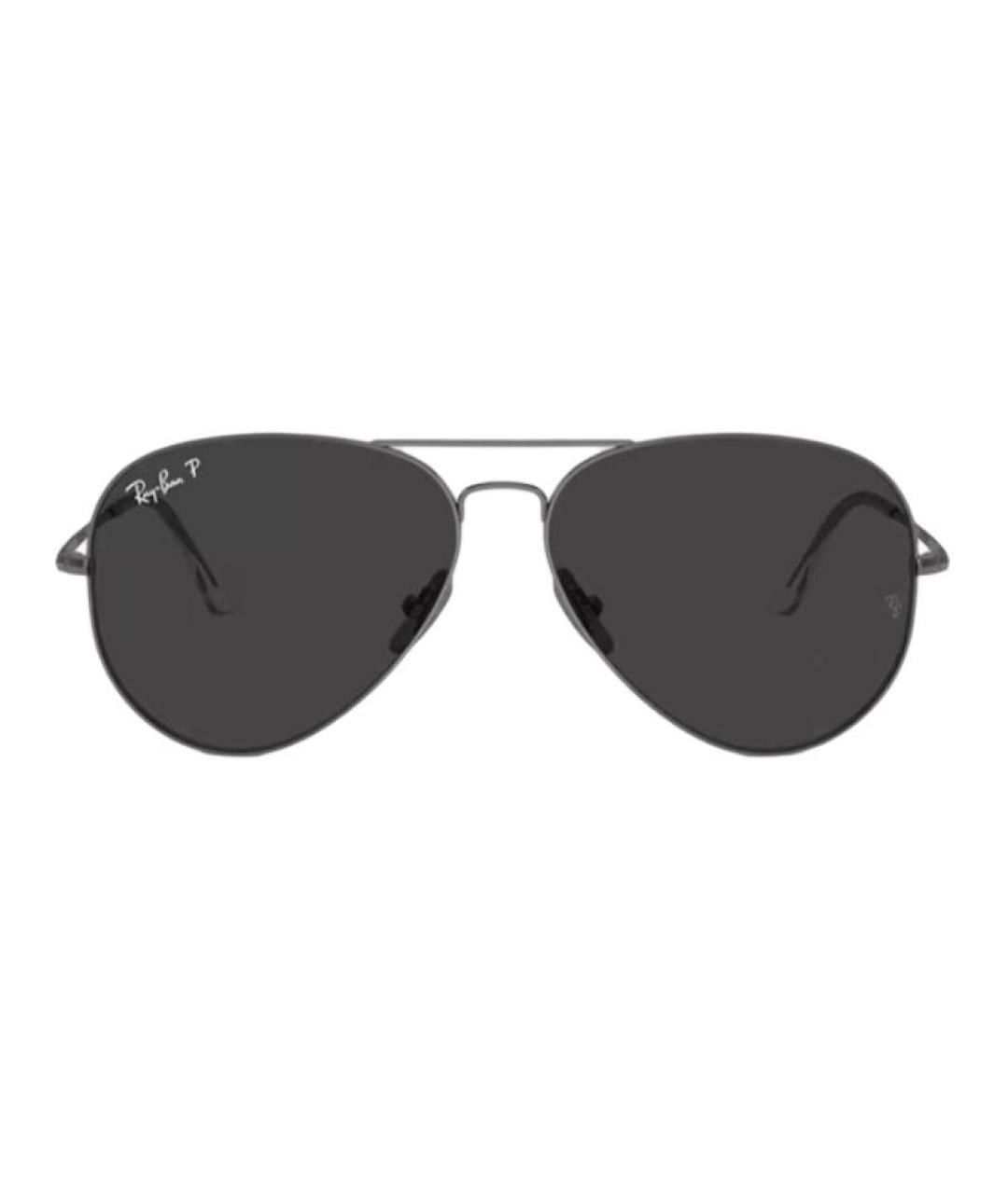 RAY BAN Серебряные металлические солнцезащитные очки, фото 2