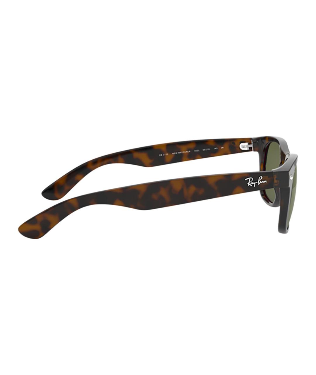 RAY BAN Коричневые пластиковые солнцезащитные очки, фото 4