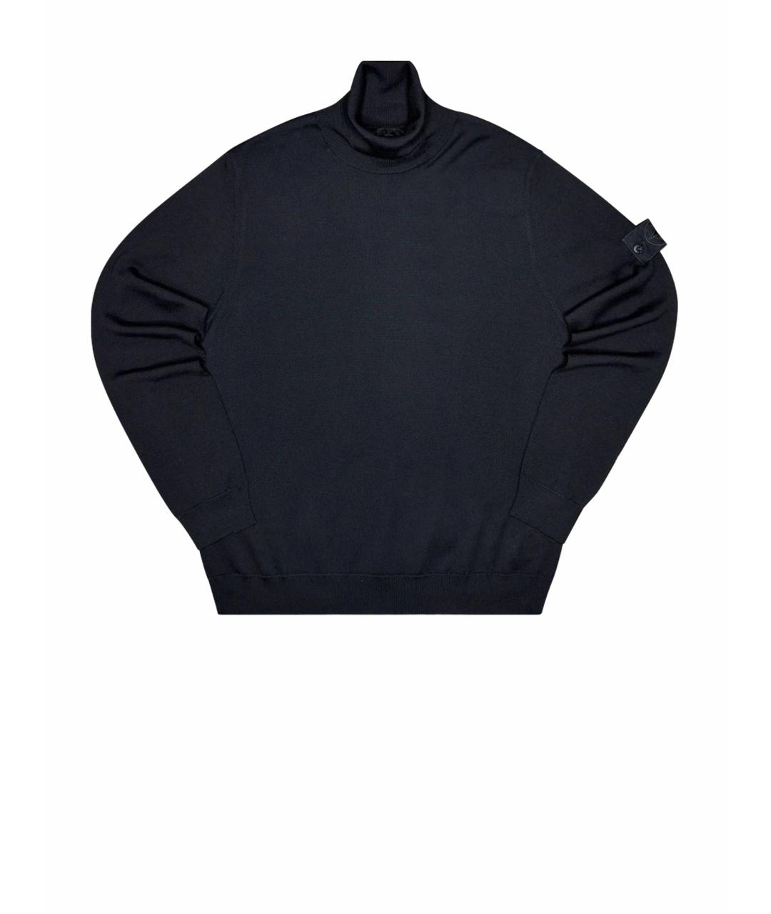 STONE ISLAND Черная шерстяная водолазка, фото 1