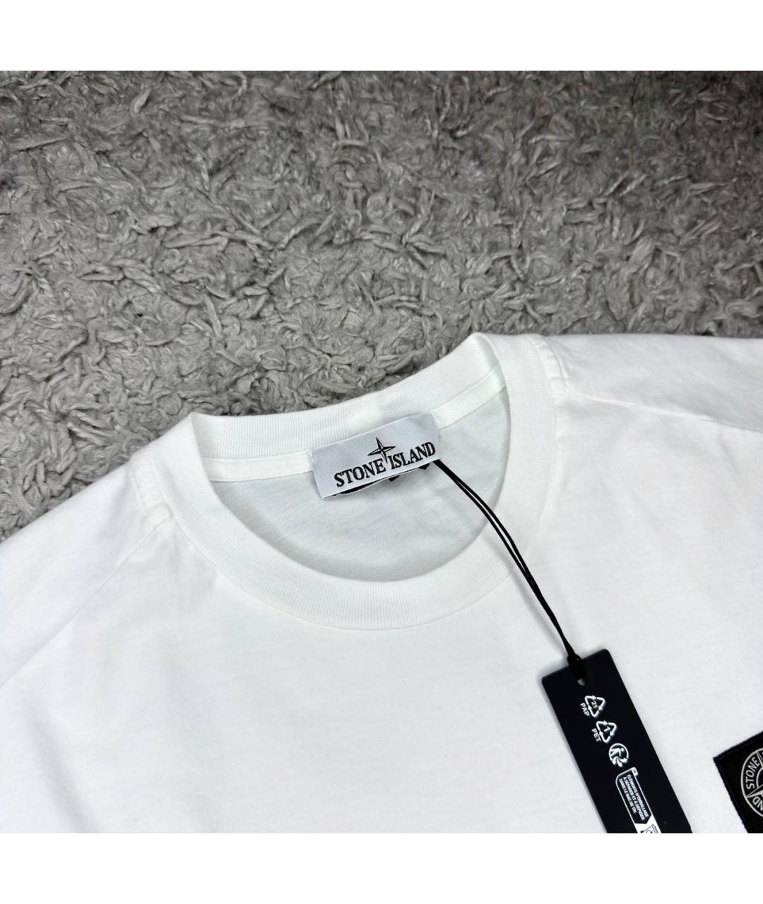 STONE ISLAND Белая футболка, фото 3