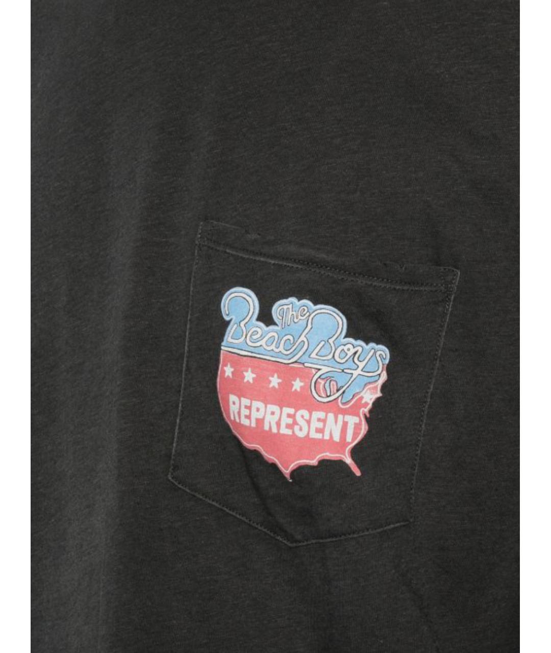 REPRESENT Черная хлопковая футболка, фото 2
