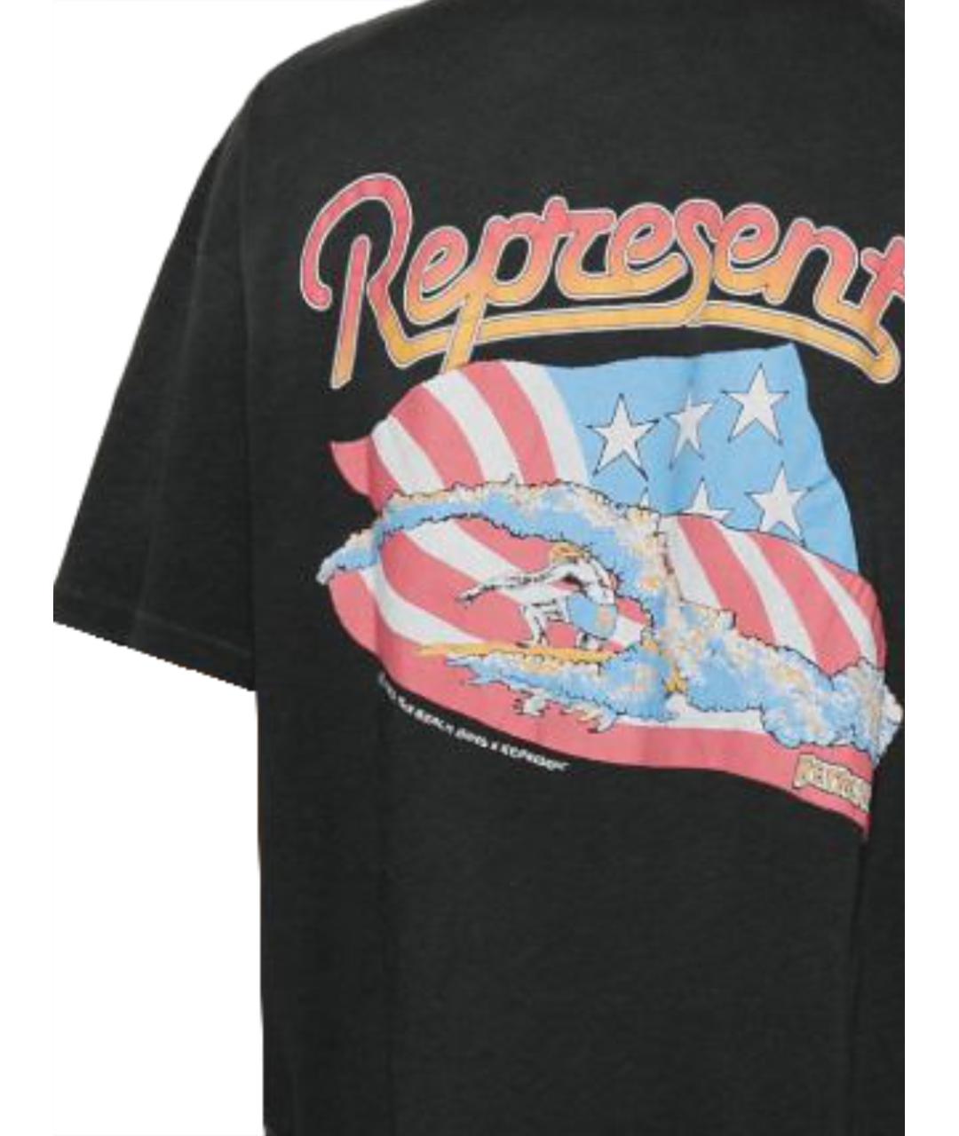 REPRESENT Черная хлопковая футболка, фото 3