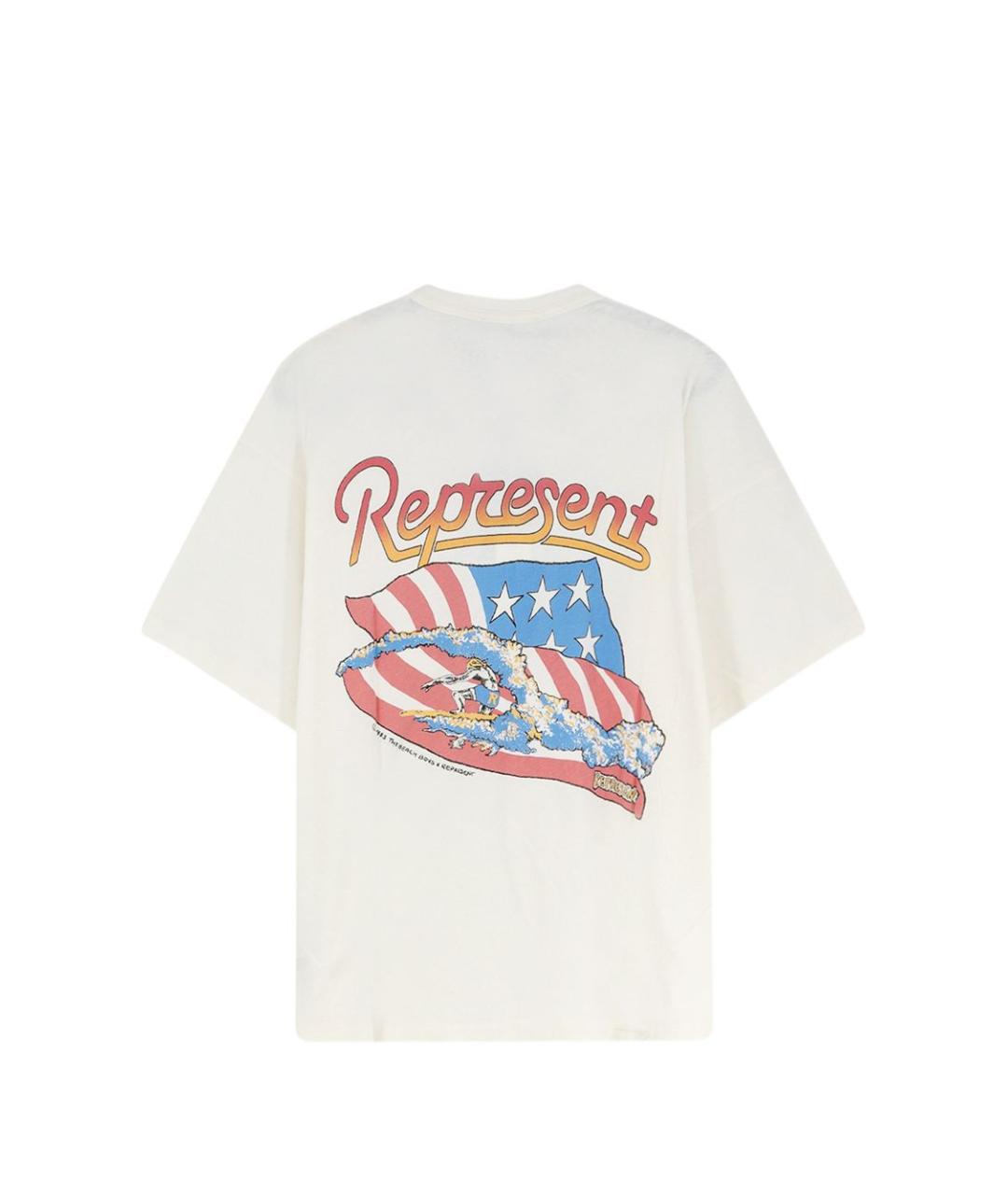 REPRESENT Белая хлопковая футболка, фото 3