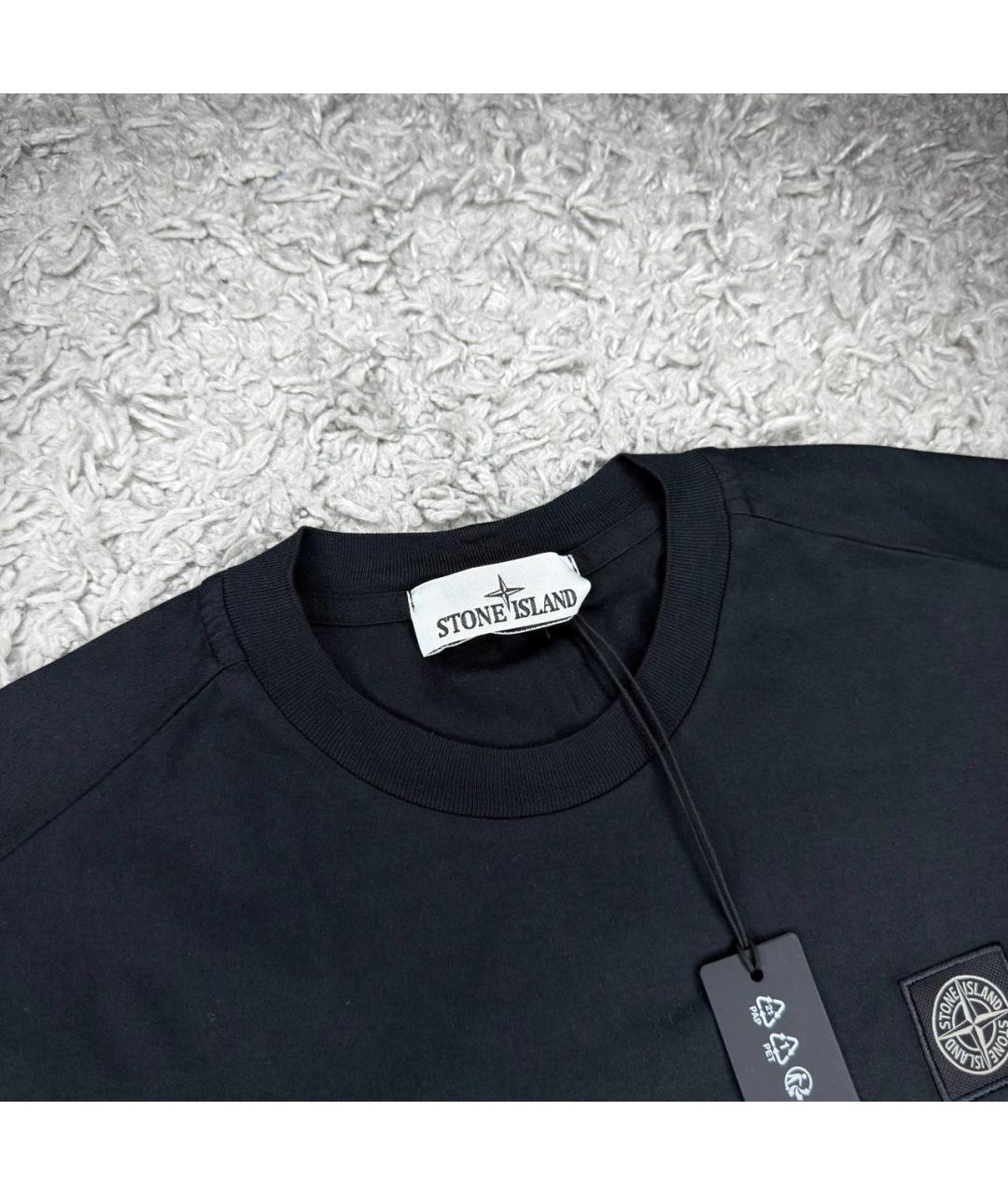 STONE ISLAND Черная футболка, фото 3