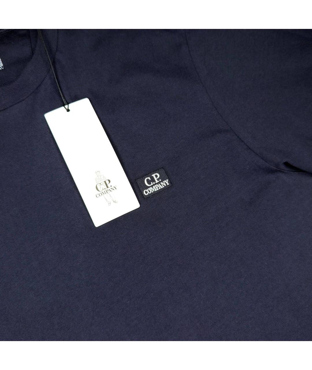 CP COMPANY Темно-синяя хлопковая футболка, фото 2