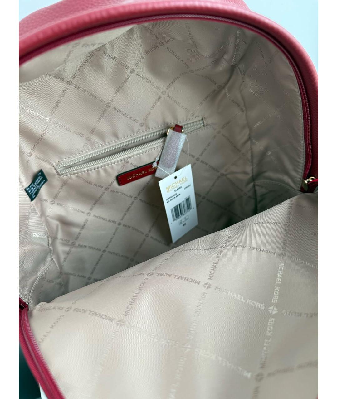 MICHAEL KORS Бордовый рюкзак из искусственной кожи, фото 4
