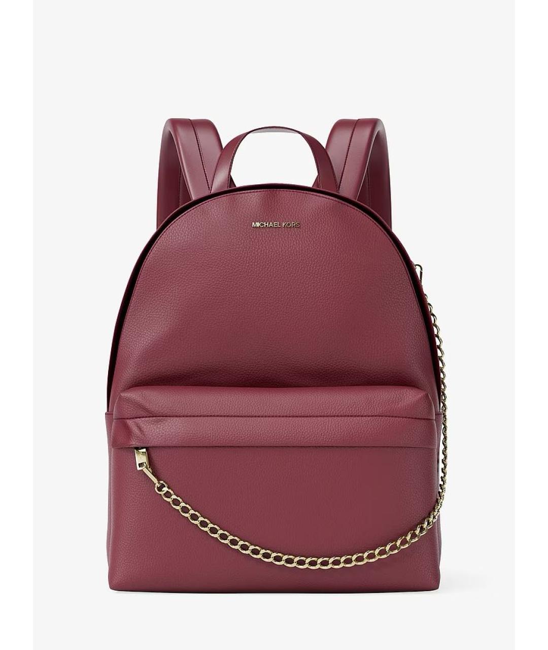 MICHAEL KORS Бордовый рюкзак из искусственной кожи, фото 8