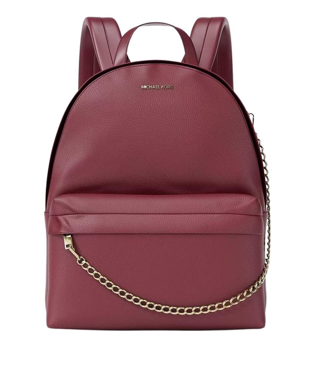 MICHAEL KORS Бордовый рюкзак из искусственной кожи, фото 1