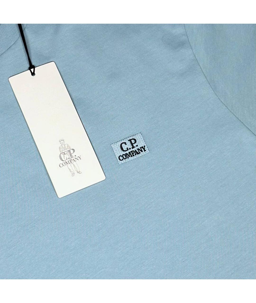 CP COMPANY Голубая хлопковая футболка, фото 2