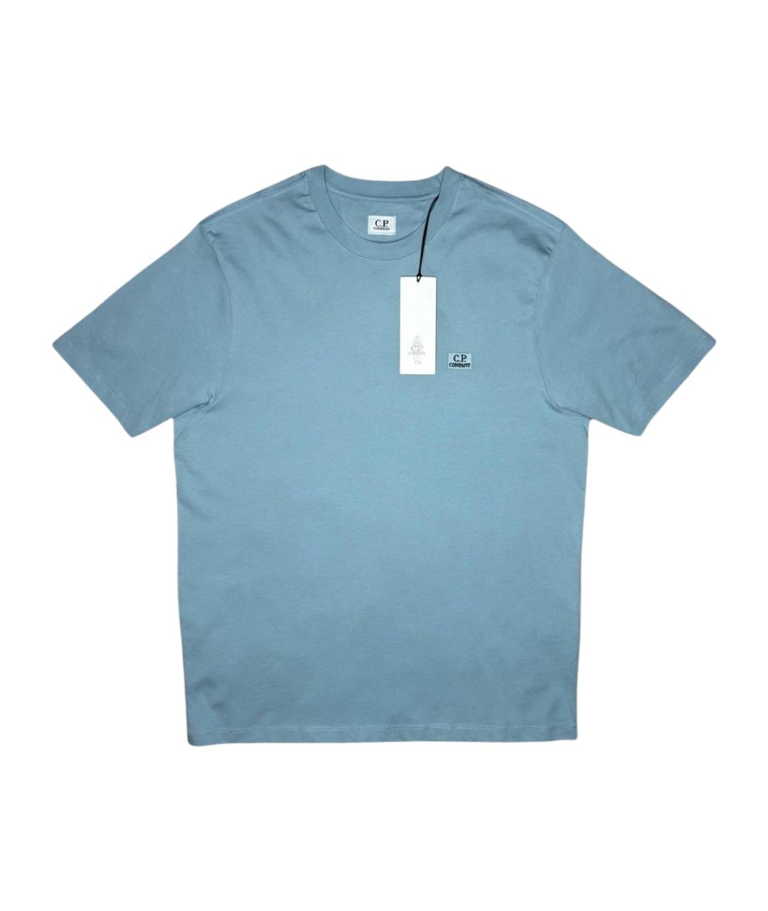 CP COMPANY Голубая хлопковая футболка, фото 1