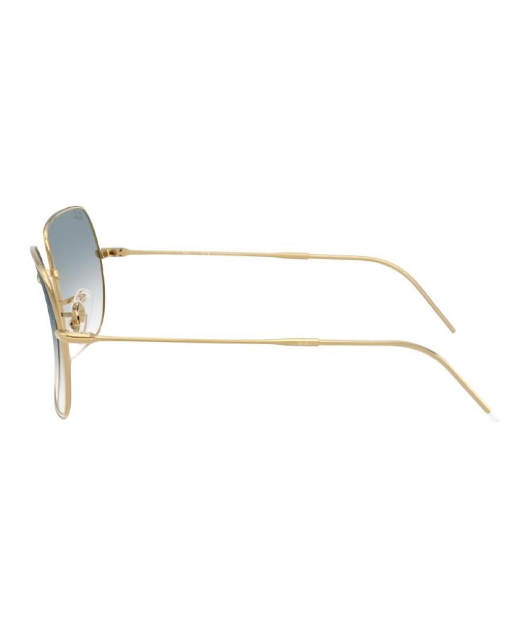 RAY BAN Золотые металлические солнцезащитные очки, фото 3