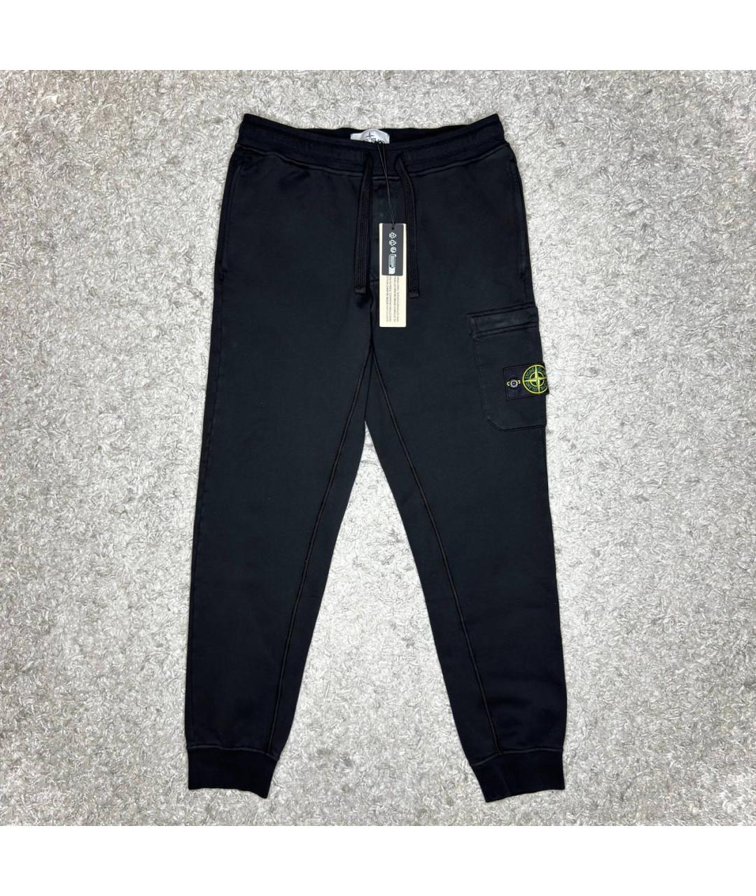 STONE ISLAND Черные хлопковые повседневные брюки, фото 6