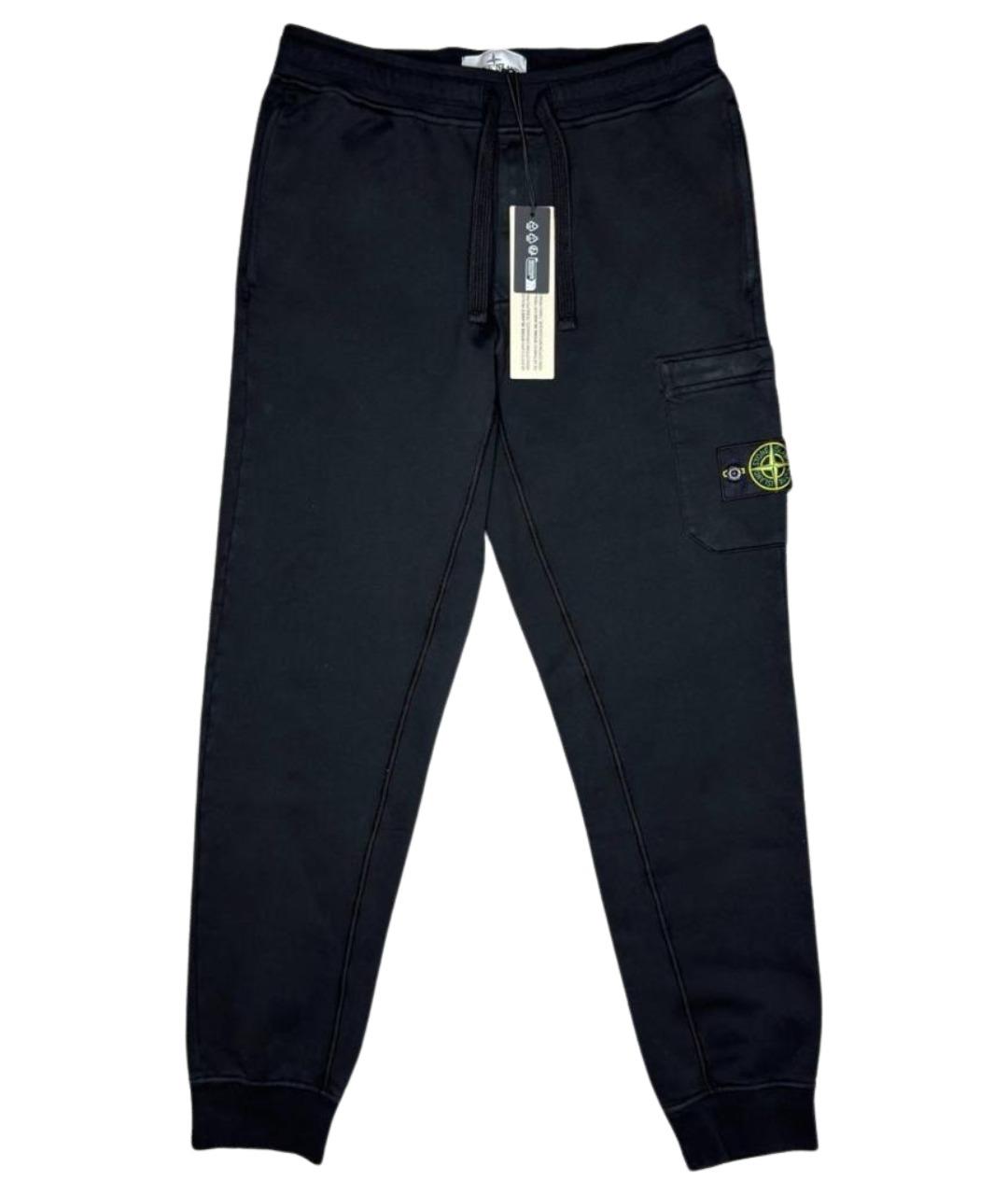 STONE ISLAND Черные хлопковые повседневные брюки, фото 1