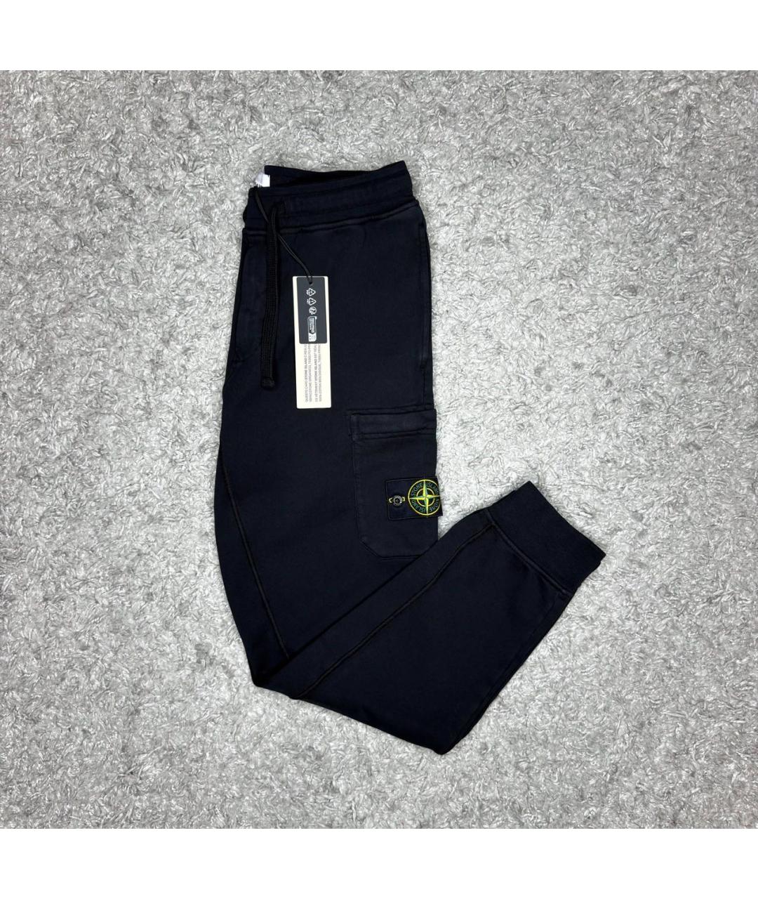 STONE ISLAND Черные хлопковые повседневные брюки, фото 2