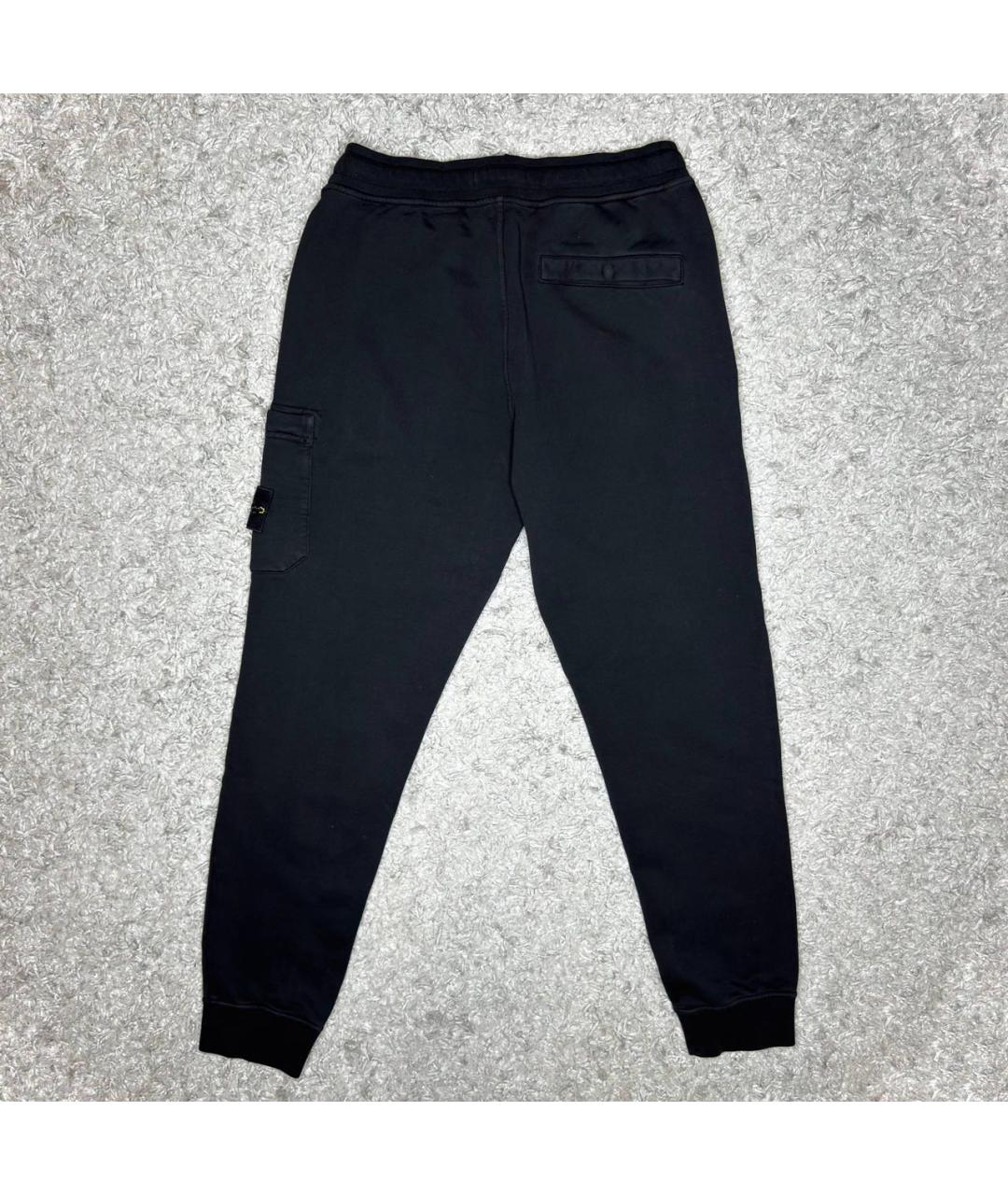 STONE ISLAND Черные хлопковые повседневные брюки, фото 3