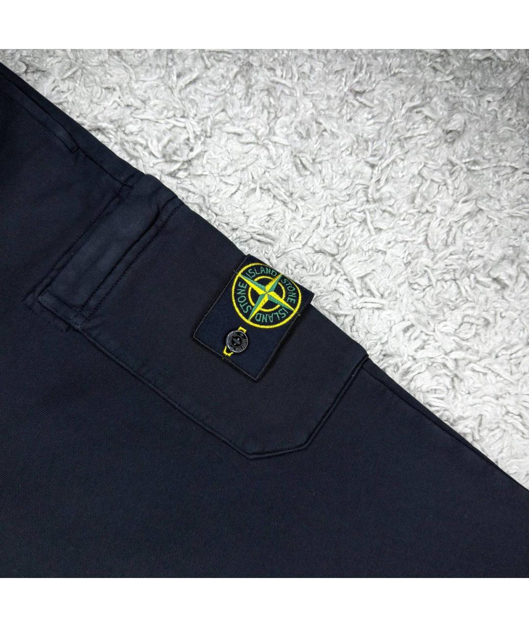 STONE ISLAND Черные хлопковые повседневные брюки, фото 4