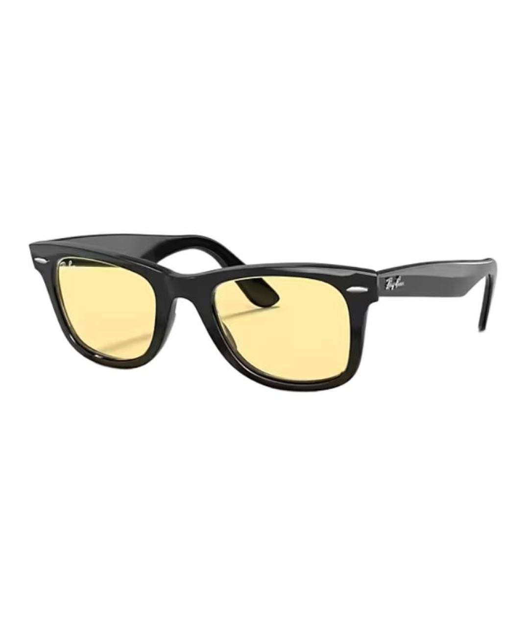 RAY BAN Черные пластиковые солнцезащитные очки, фото 1