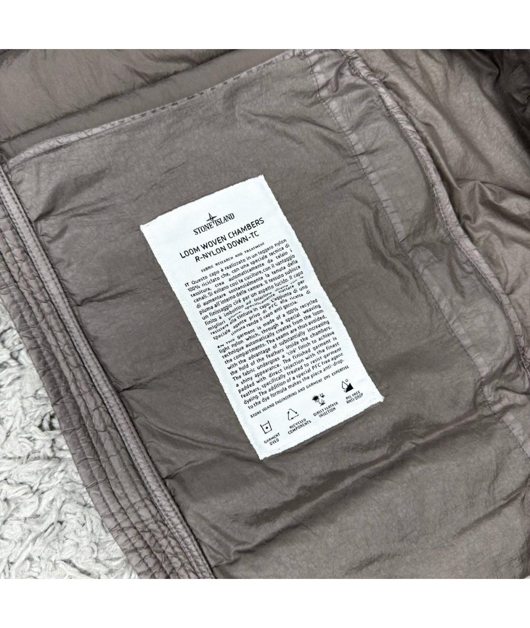 STONE ISLAND Бежевый пуховик, фото 3
