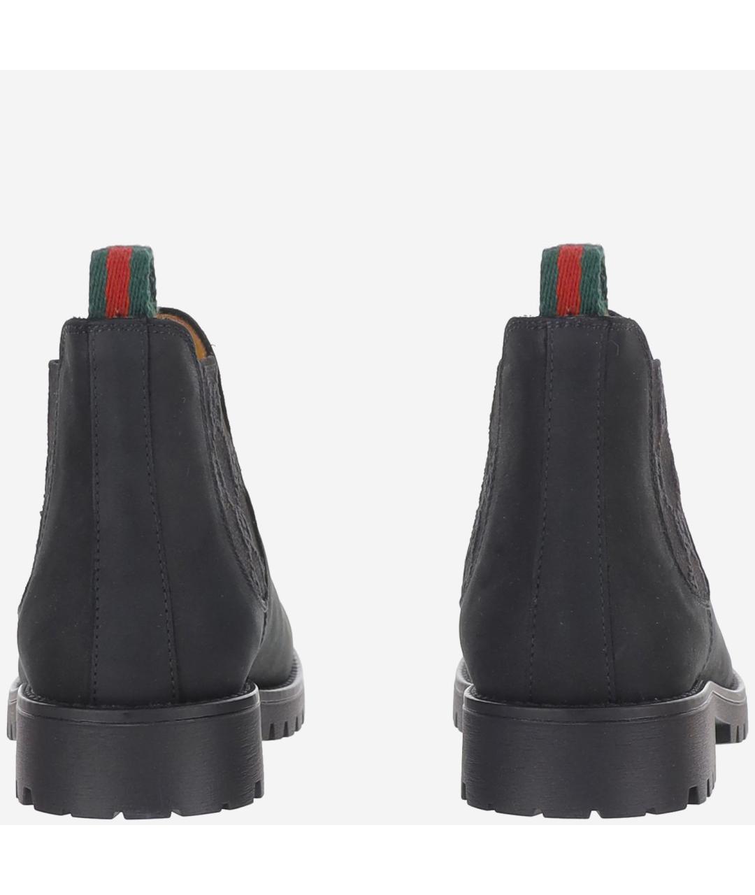 GUCCI Черные кожаные ботинки, фото 3