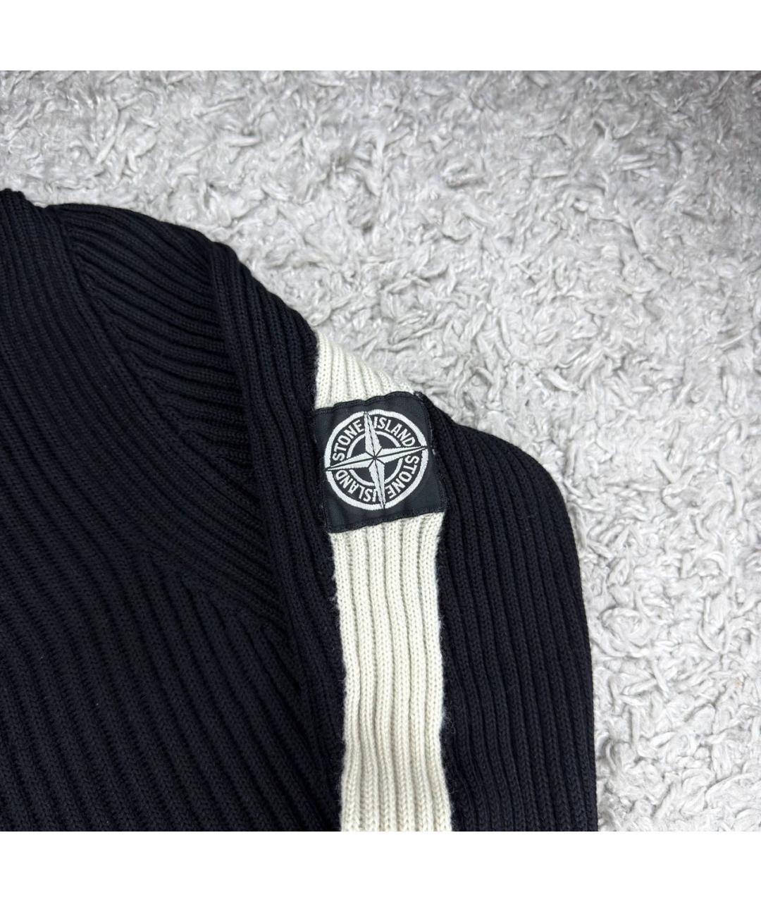 STONE ISLAND Черная шерстяная водолазка, фото 2