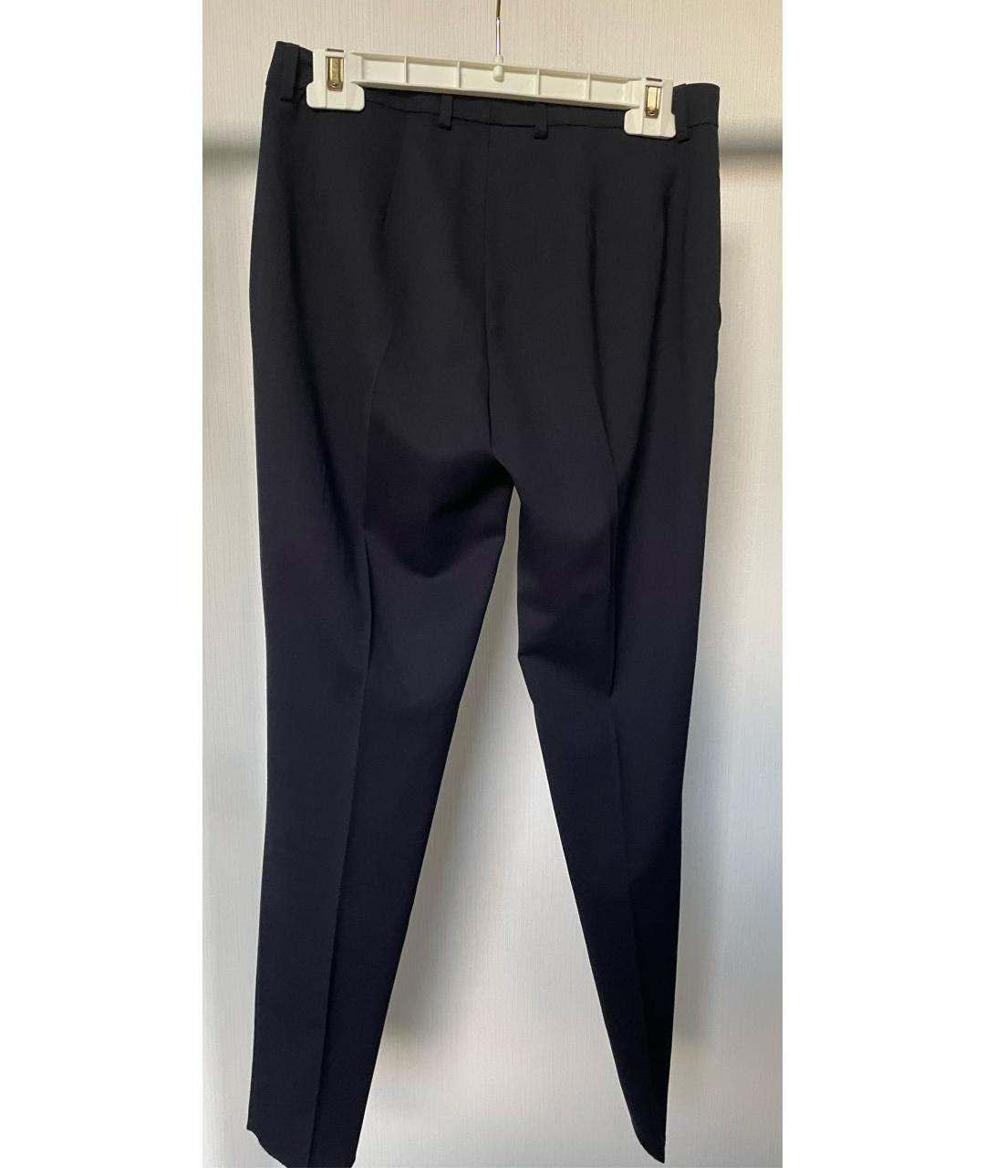 MONCLER Темно-синие шерстяные брюки узкие, фото 2