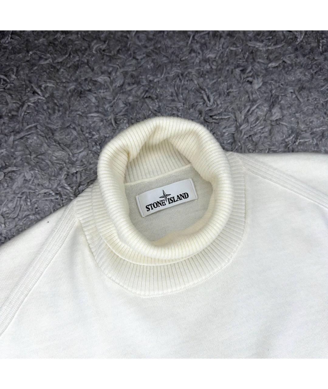STONE ISLAND Бежевая шерстяная водолазка, фото 2
