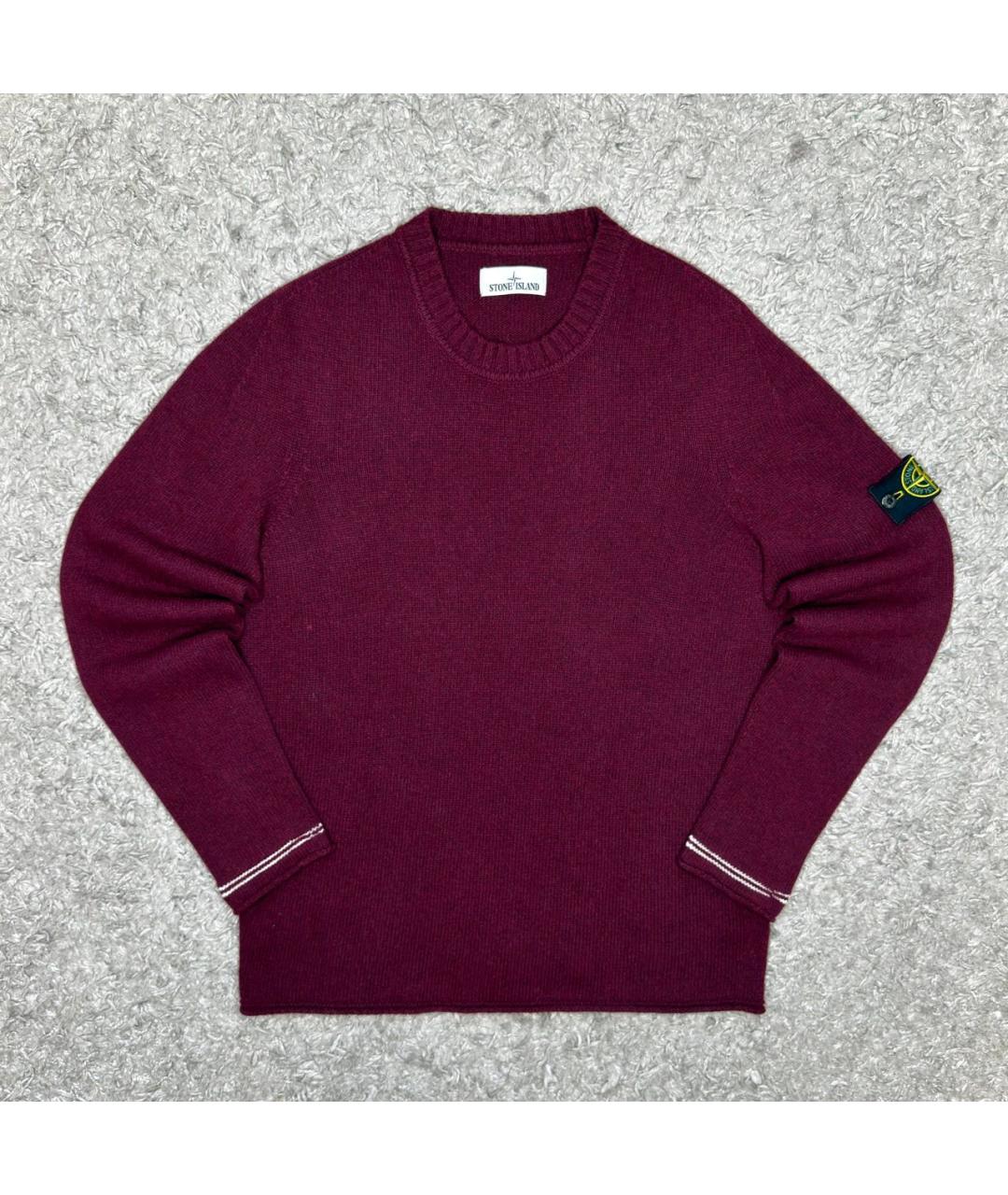 STONE ISLAND Бордовый джемпер / свитер, фото 6
