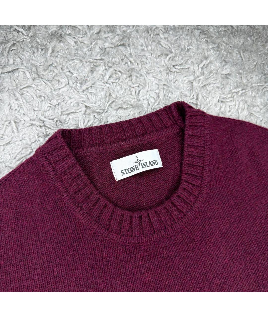 STONE ISLAND Бордовый джемпер / свитер, фото 3