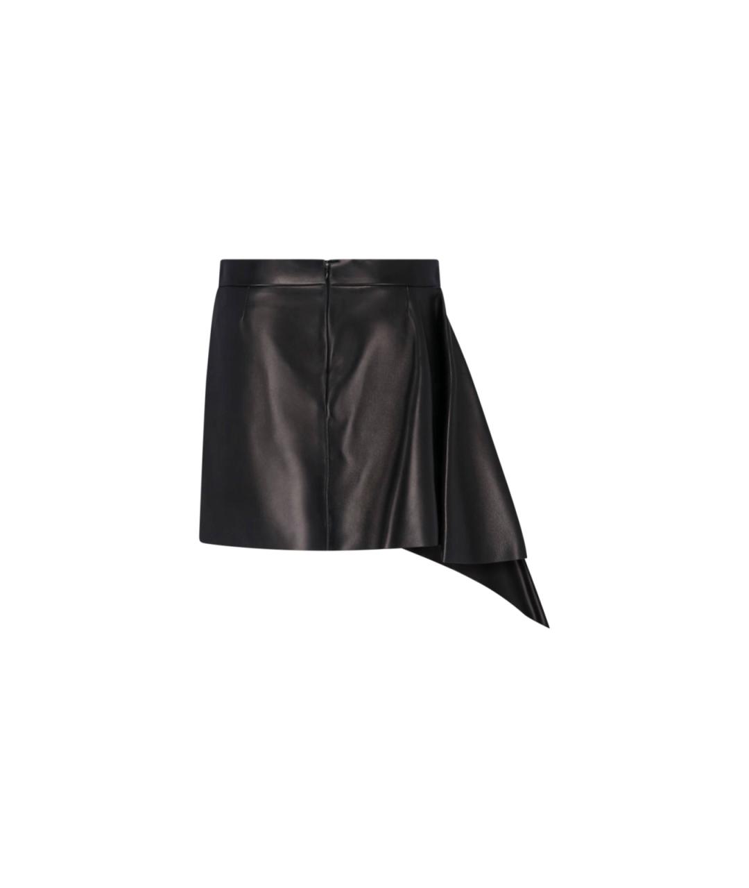 GIVENCHY Черная кожаная юбка мини, фото 2