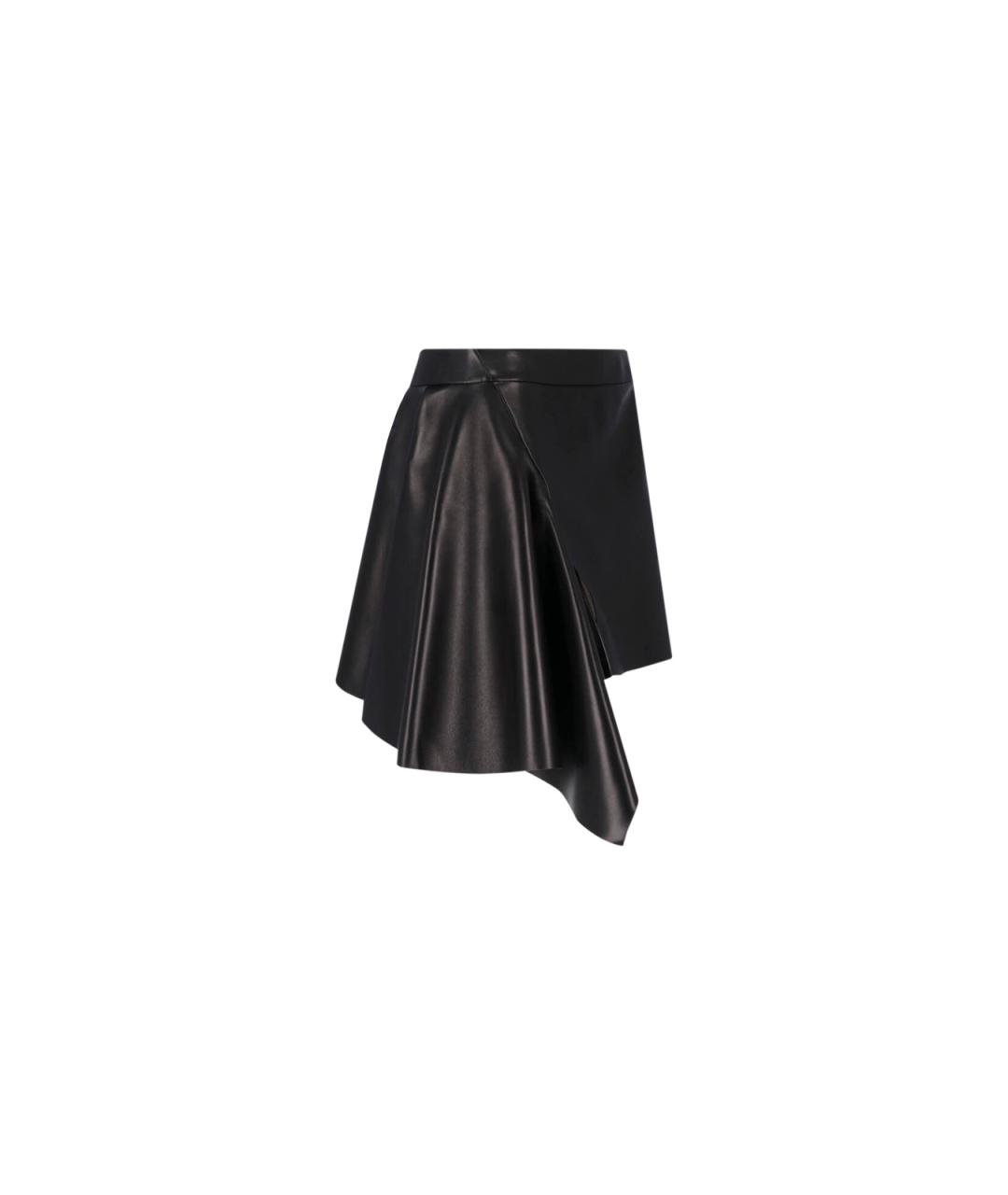 GIVENCHY Черная кожаная юбка мини, фото 3