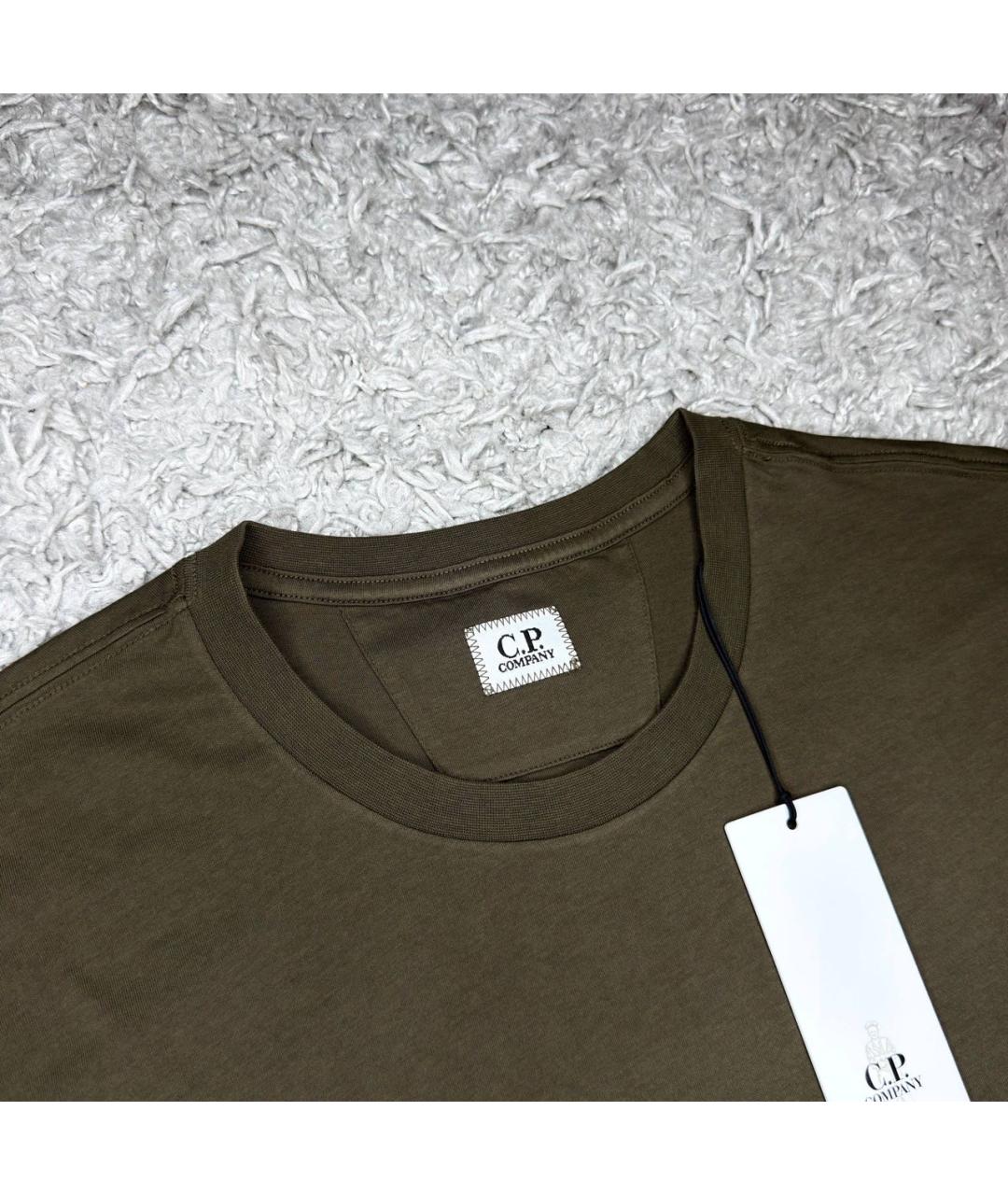 CP COMPANY Коричневая хлопковая футболка, фото 3