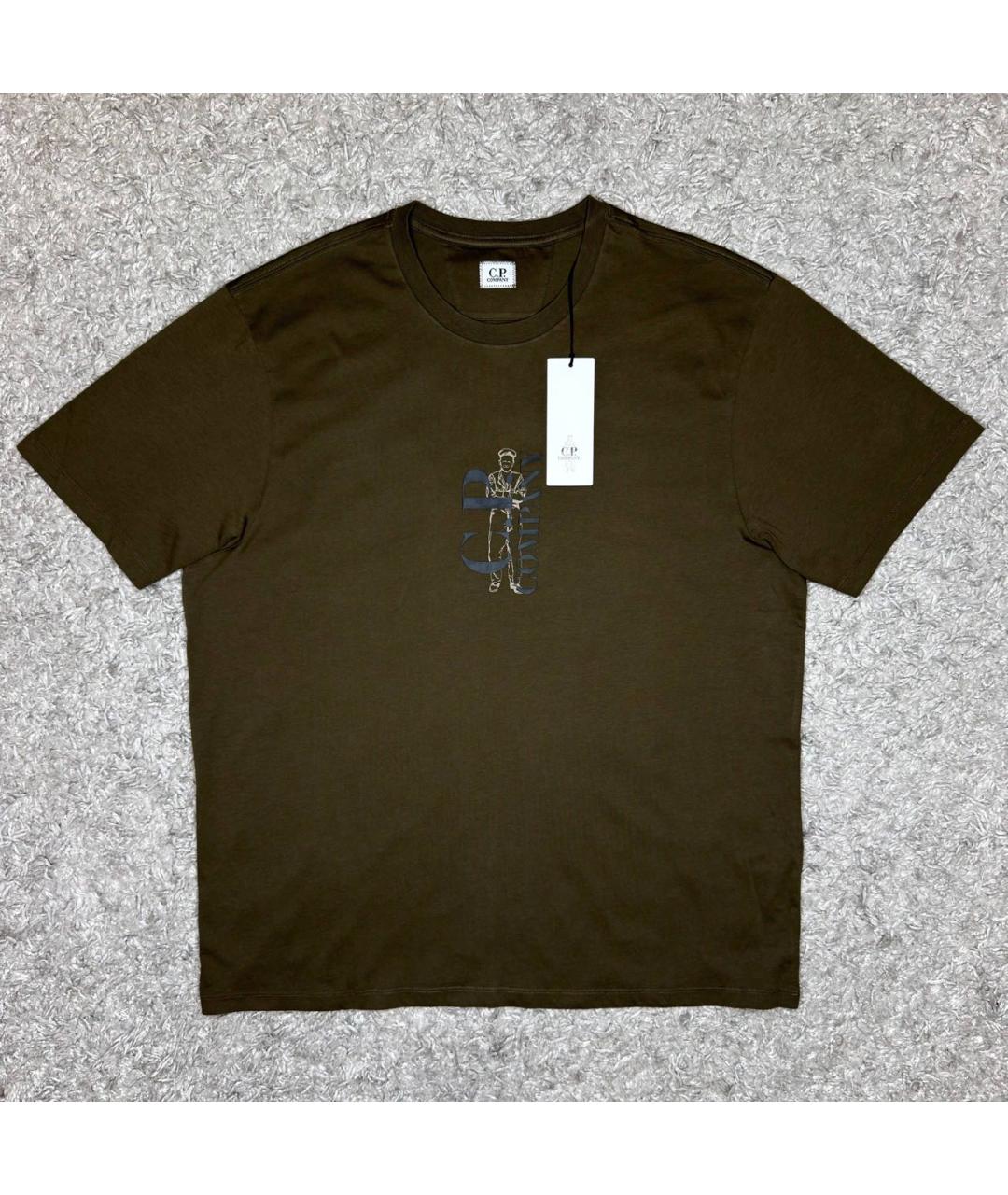 CP COMPANY Коричневая хлопковая футболка, фото 6