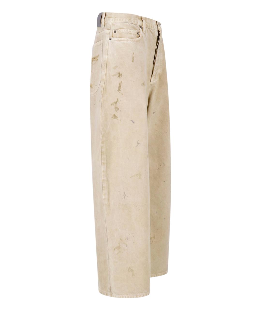 BALENCIAGA Бежевые хлопковые прямые джинсы, фото 3