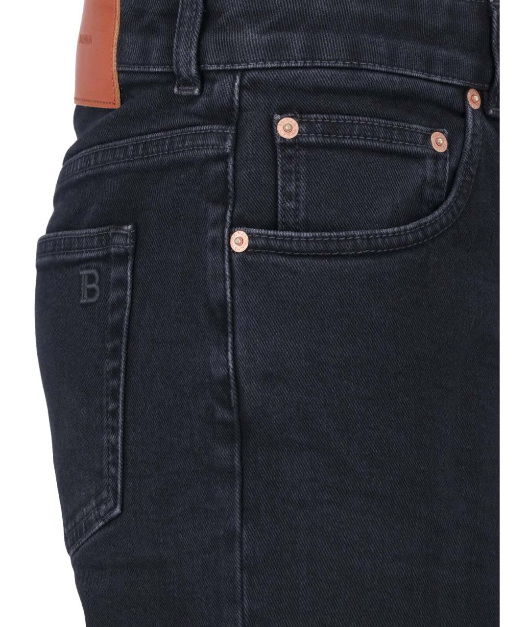 BALMAIN Черные хлопковые прямые джинсы, фото 4