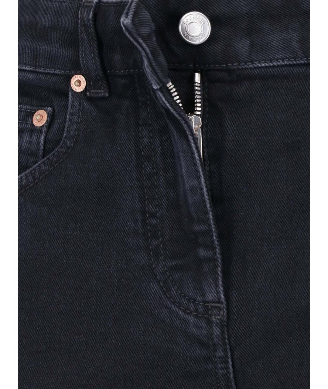 BALMAIN Черные хлопковые прямые джинсы, фото 5