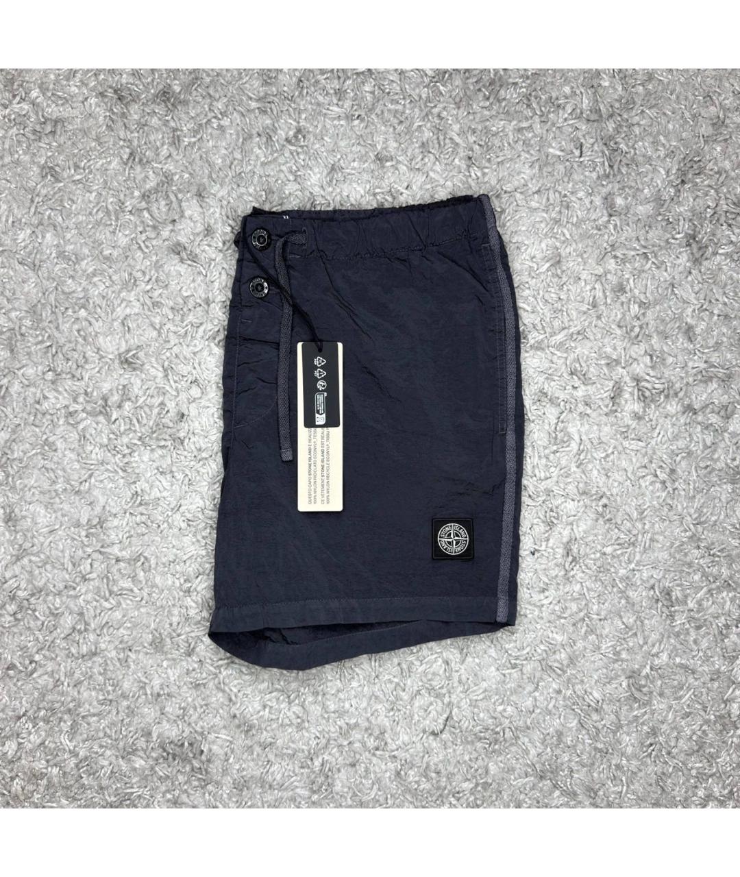 STONE ISLAND Антрацитовые нейлоновые шорты, фото 2