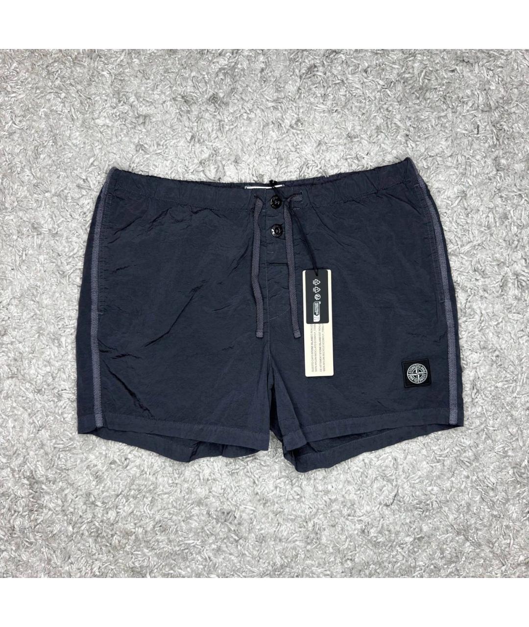 STONE ISLAND Антрацитовые нейлоновые шорты, фото 6