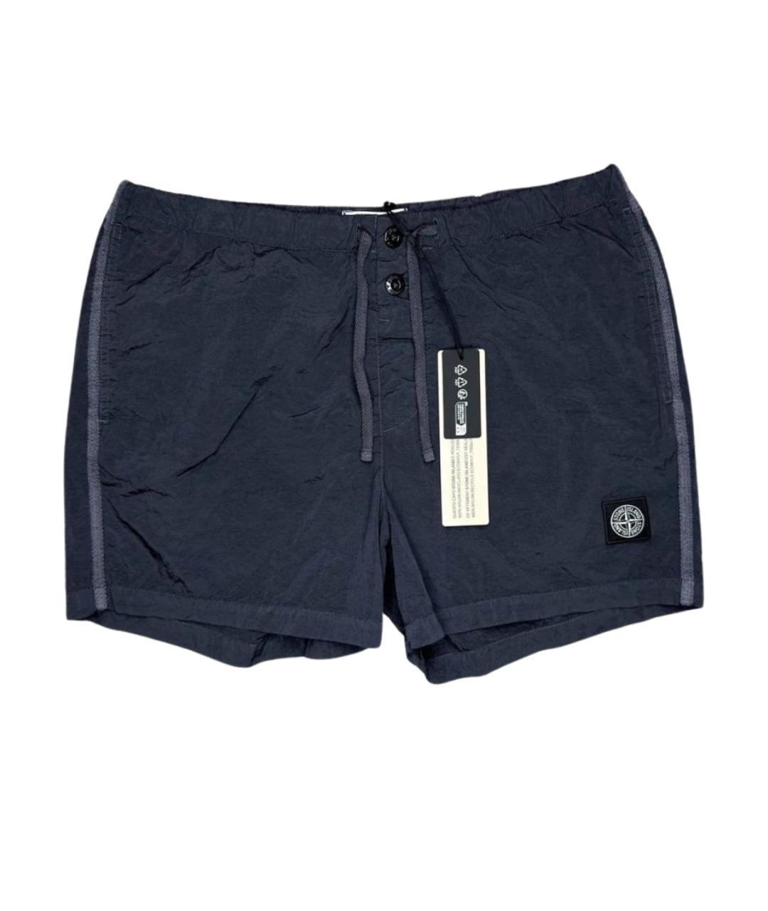 STONE ISLAND Антрацитовые нейлоновые шорты, фото 1