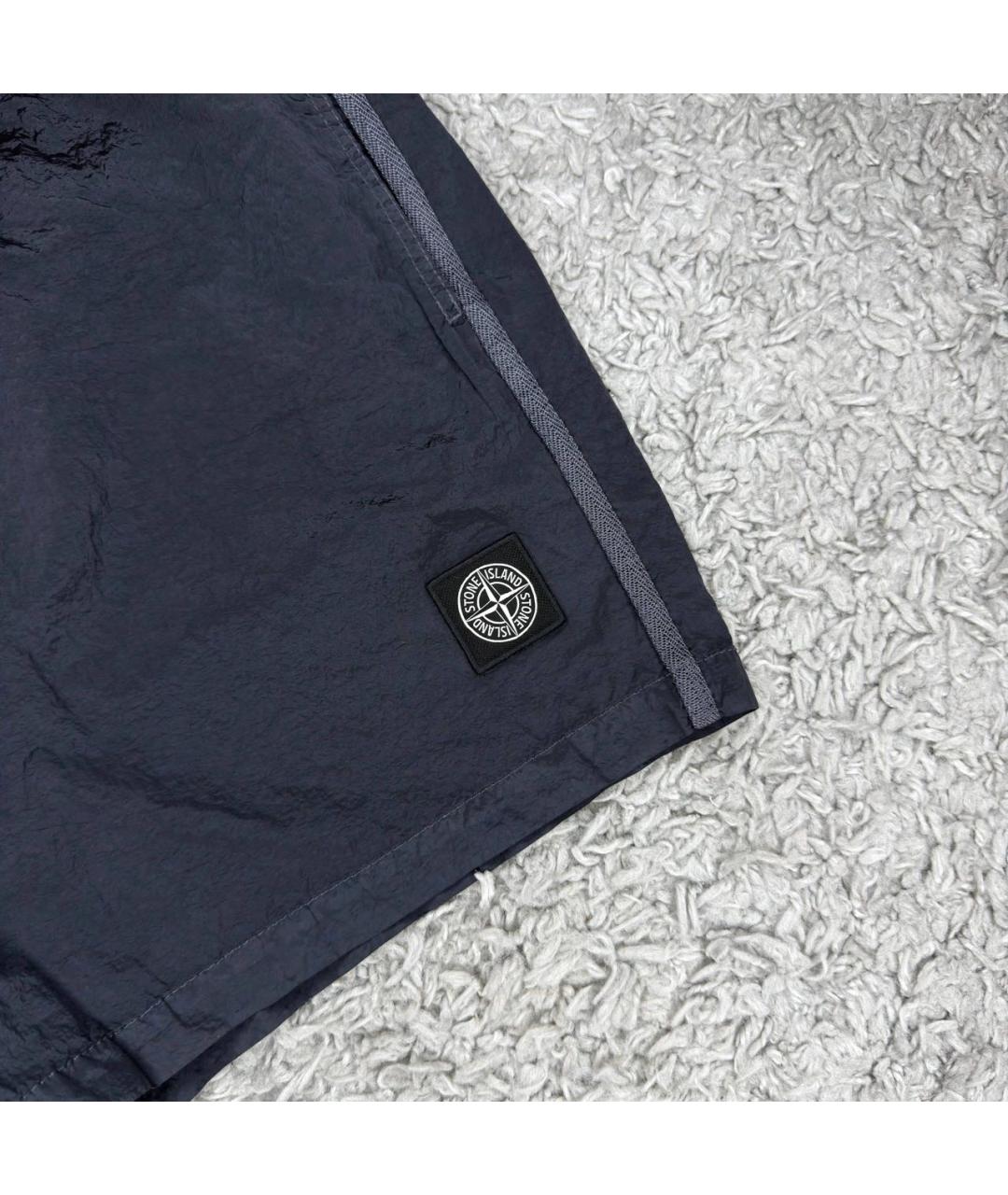 STONE ISLAND Антрацитовые нейлоновые шорты, фото 3