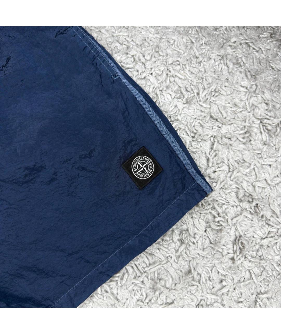 STONE ISLAND Темно-синие нейлоновые шорты, фото 3