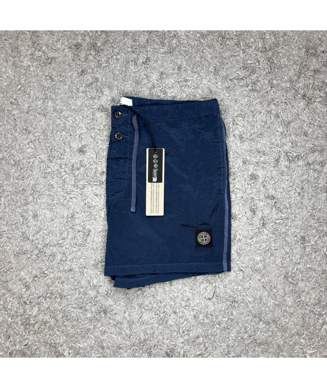STONE ISLAND Темно-синие нейлоновые шорты, фото 2
