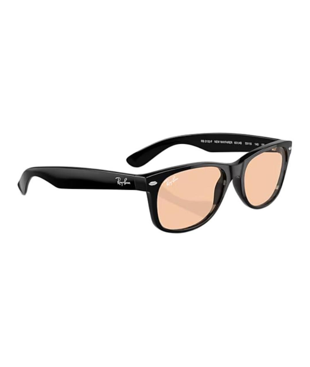 RAY BAN Черные пластиковые солнцезащитные очки, фото 4