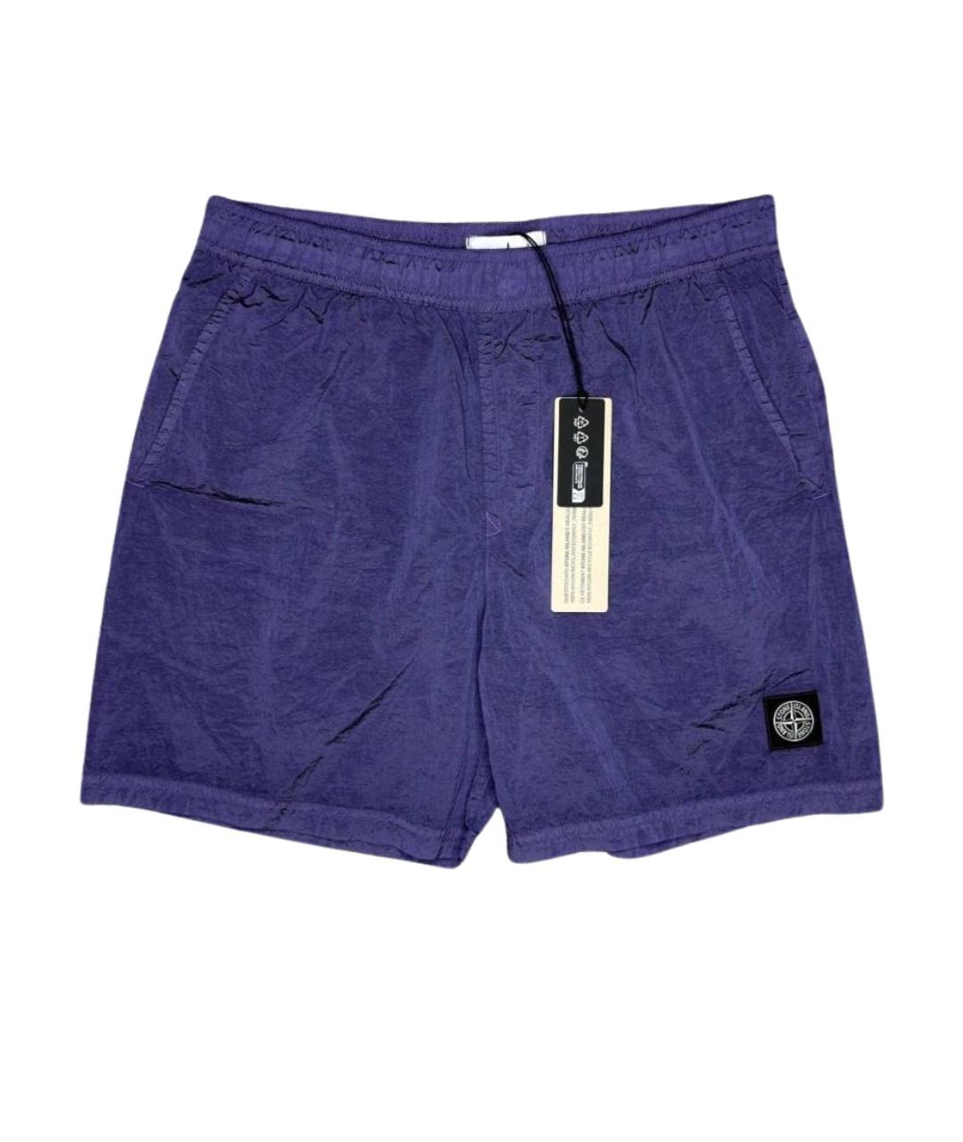 STONE ISLAND Фиолетовые нейлоновые шорты, фото 1