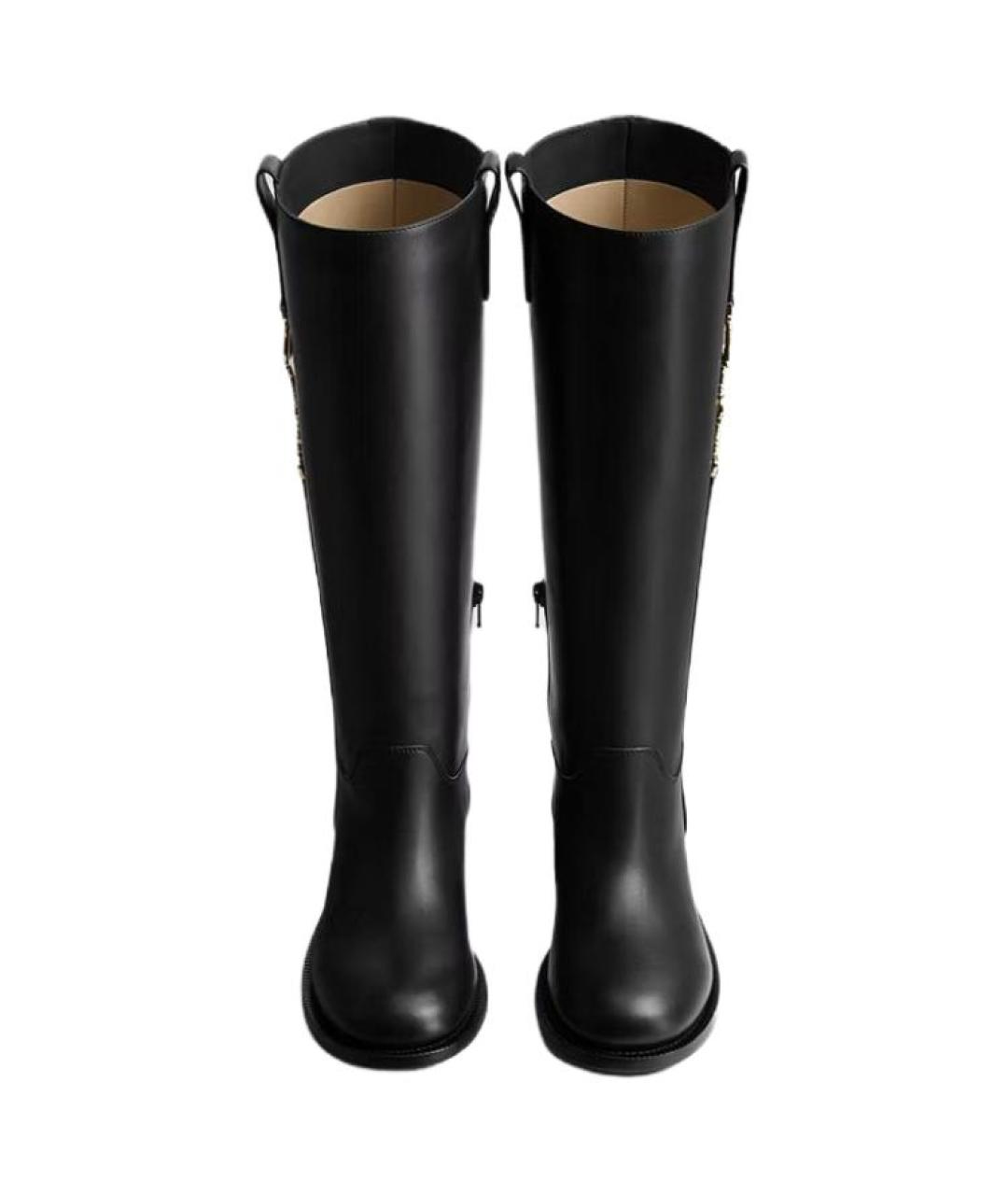 CHRISTIAN DIOR Черные кожаные сапоги, фото 4