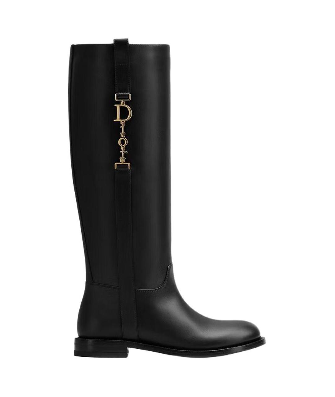CHRISTIAN DIOR Черные кожаные сапоги, фото 1