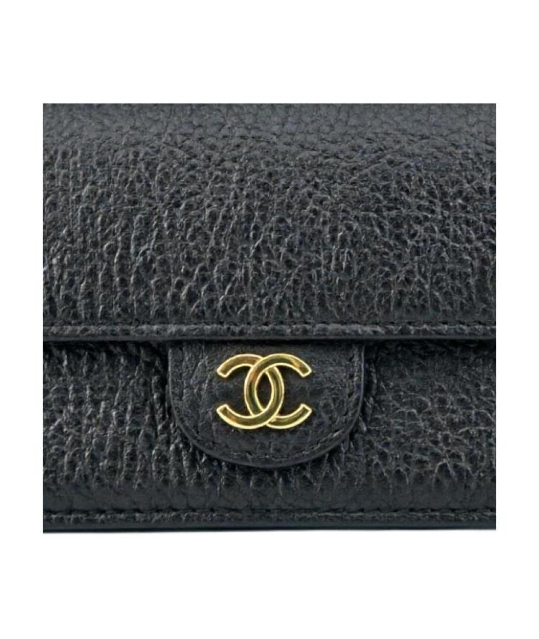 CHANEL Черный кожаный кардхолдер, фото 3