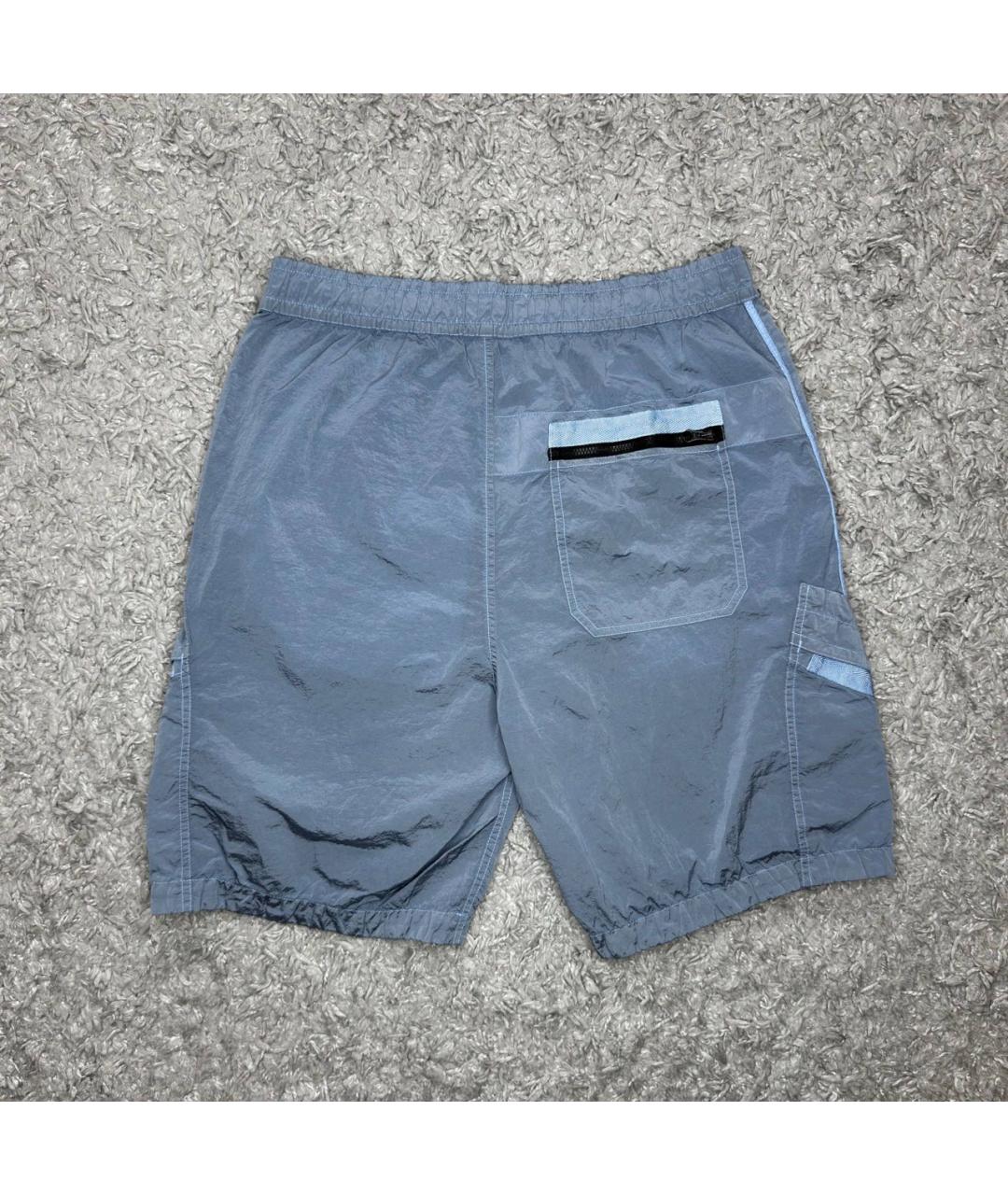 STONE ISLAND Голубые нейлоновые шорты, фото 4