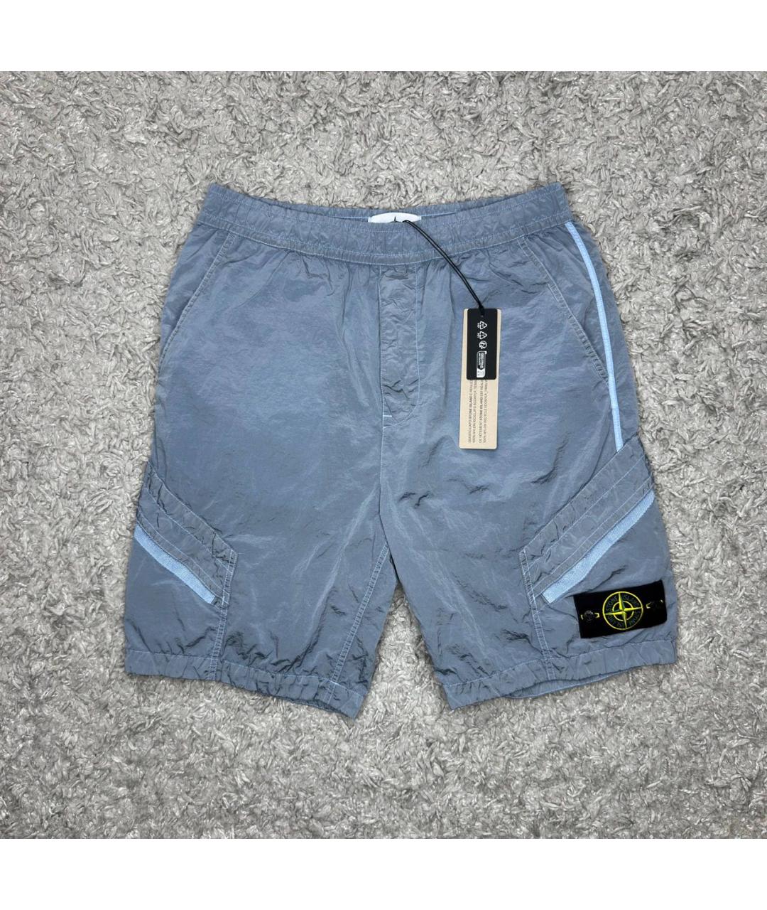 STONE ISLAND Голубые нейлоновые шорты, фото 6