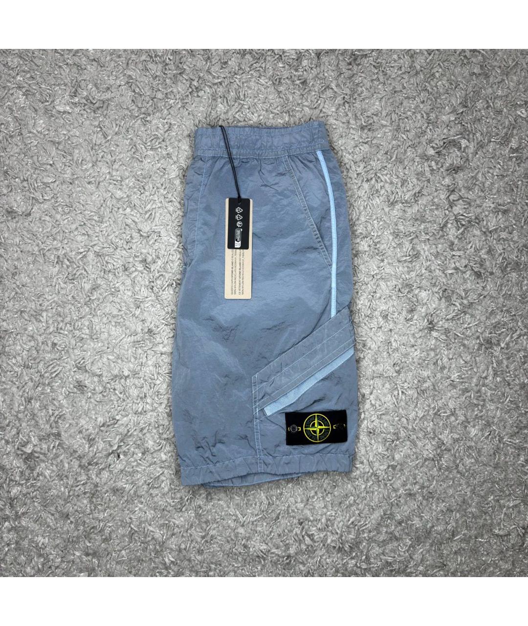 STONE ISLAND Голубые нейлоновые шорты, фото 2
